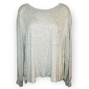 Stars Above Slouchy Grey Knit Lightweight Sweater Front Pocket Gray M